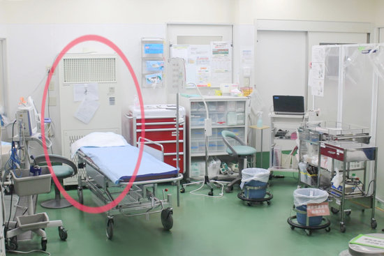 救急ER室の医療設備