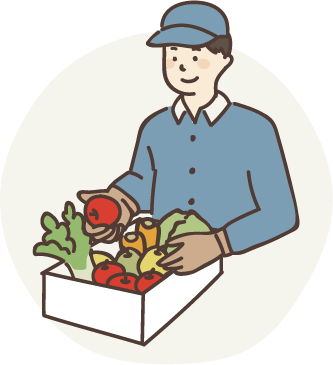 産地で商品を準備