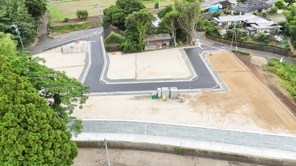 合志市栄分譲地（全11区画）北側から全体