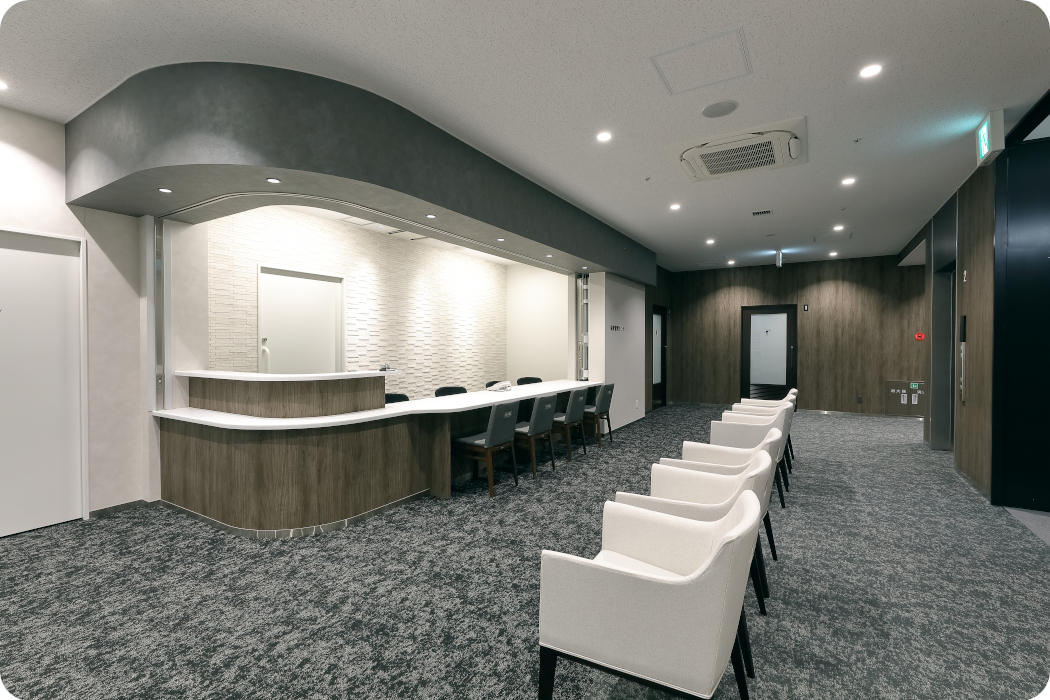公式健康管理センター紹介に掲載された受付と待合
