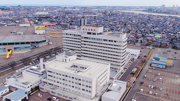 公式トップに掲載された済生会新潟病院の建物全景