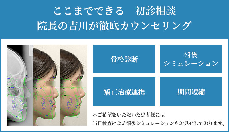 ここまでできる　初診相談院長の吉川が徹底カウンセリング