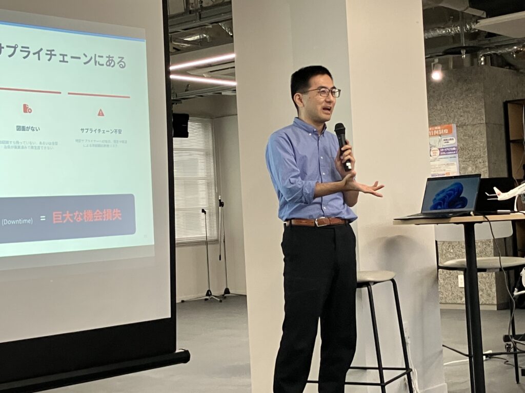 金属3Dプリントによる補修技術について講演するプロメシアン古賀洋一郎