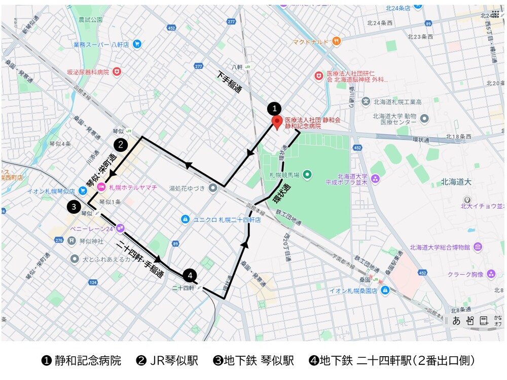 無料循環バスのルート画像。