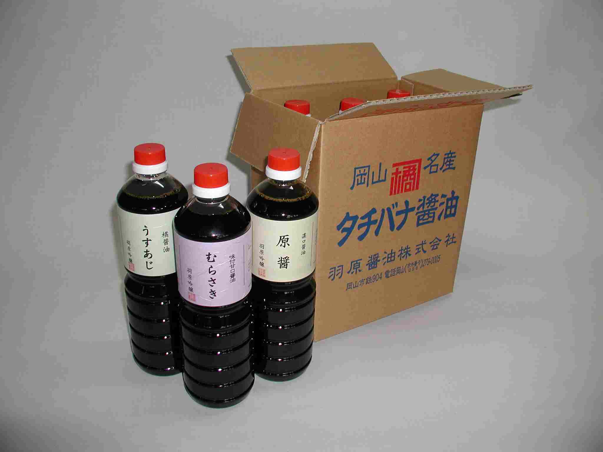 公式定番セット販売ページに掲載された、むらさき・うすあじ・原醤の製品写真