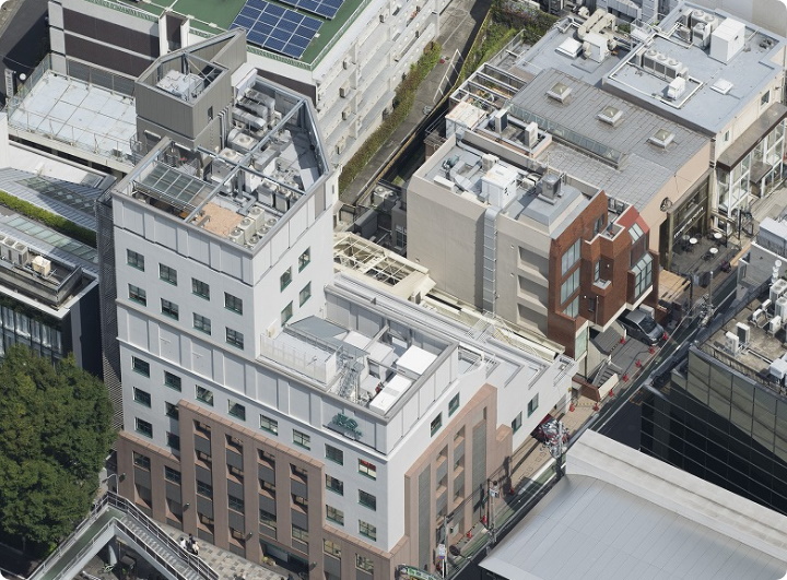 伊藤病院の建物を上空から写した公式写真