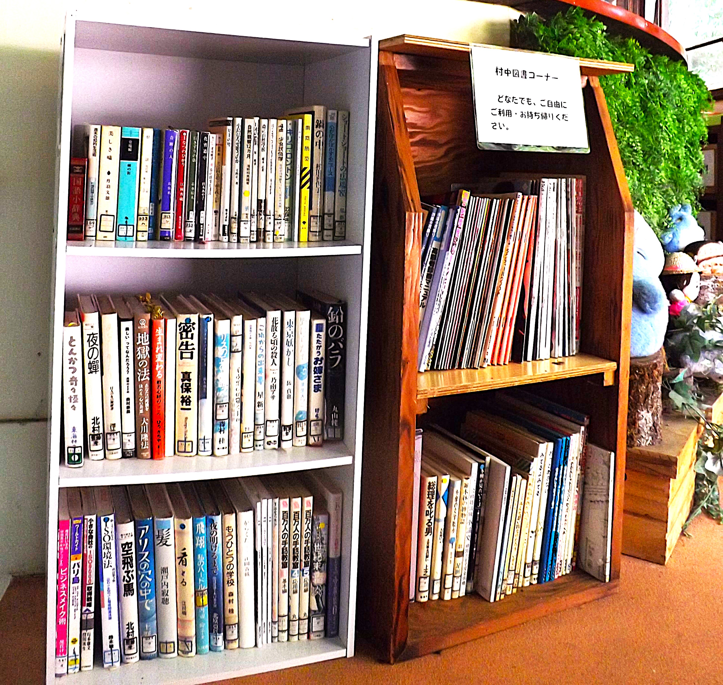 公式ブログに掲載された来院者も利用できる図書コーナー