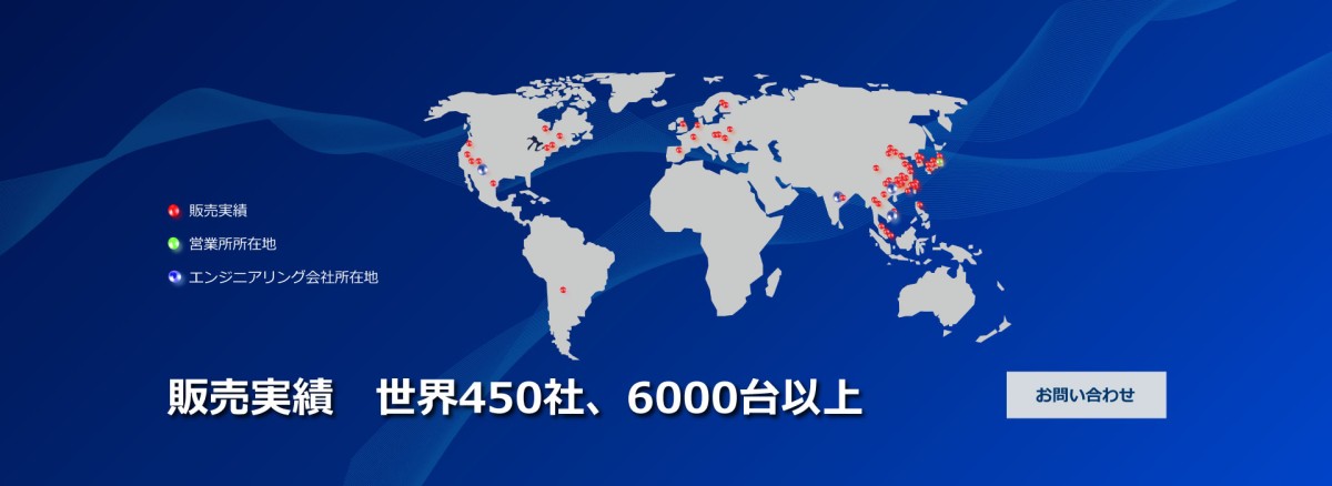 世界20カ国以上延べ450社以上の販売実績